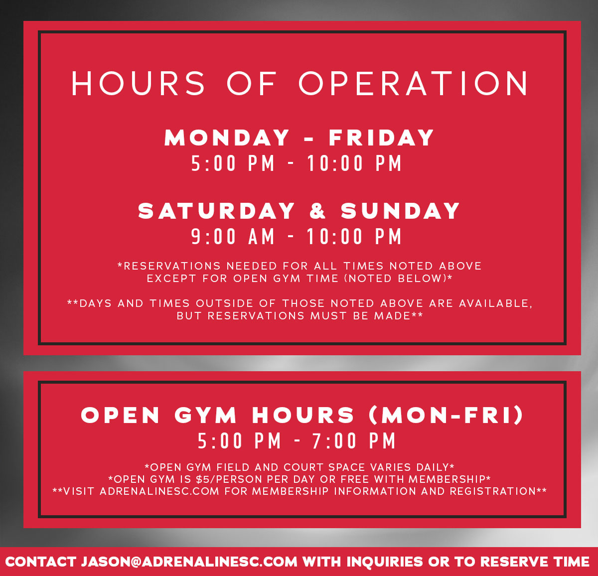 ASC Open Hours